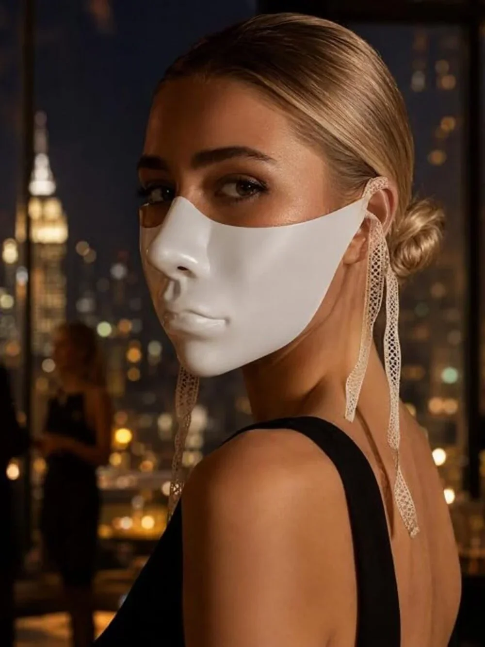 Half Face White Mask
